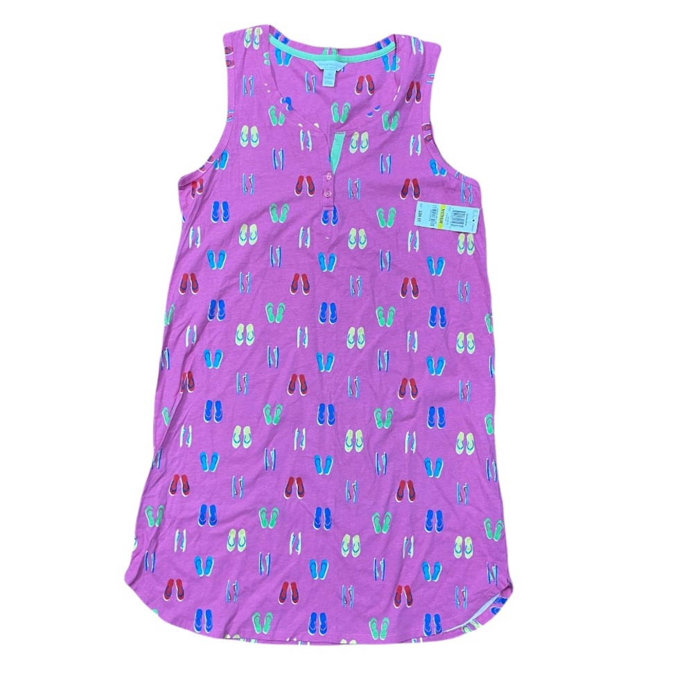 CHARTER CLUB intimates flip flops print dress size medium